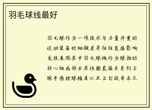 羽毛球线最好